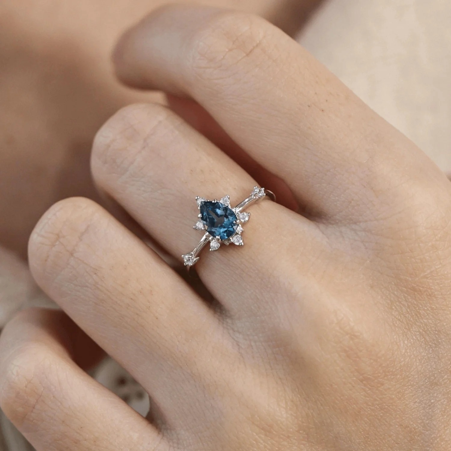 6, 8, 9 Ring Size 1 Piece Quantity Holiday, Daily Occasion 925 Sterling Silver Material Tortoise, Pear, Water Droplets Pattern 1 Piece 925 Sterling Silver Tortoise Pear Water Droplets Zircon Rings