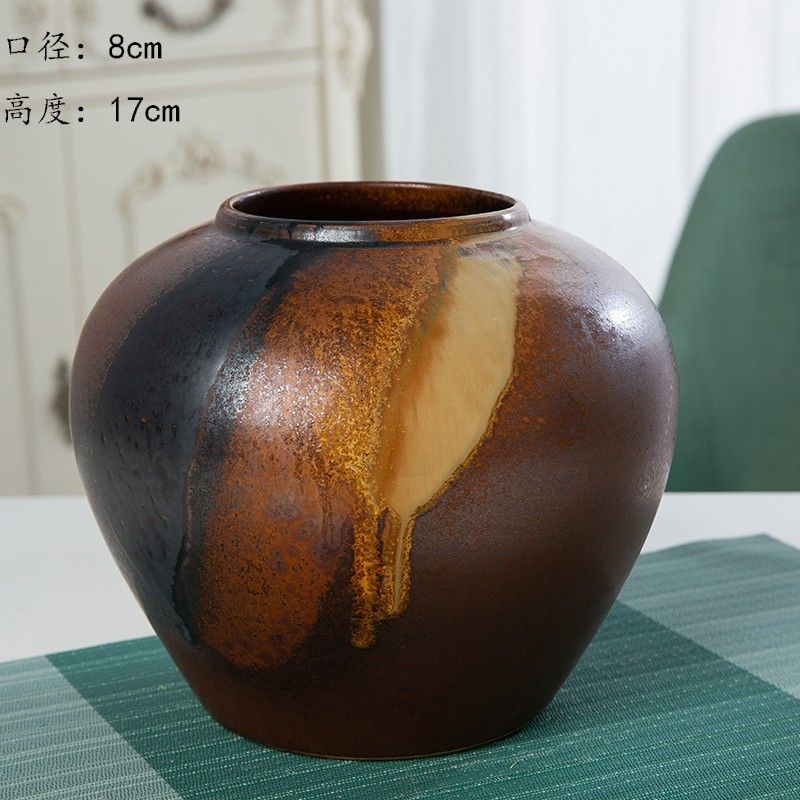 Jingdezhen nuevo jarrón de cerámica china planta maceta de flores de cerámica vintage flor seca sala de estar decoración moderna simple estricta