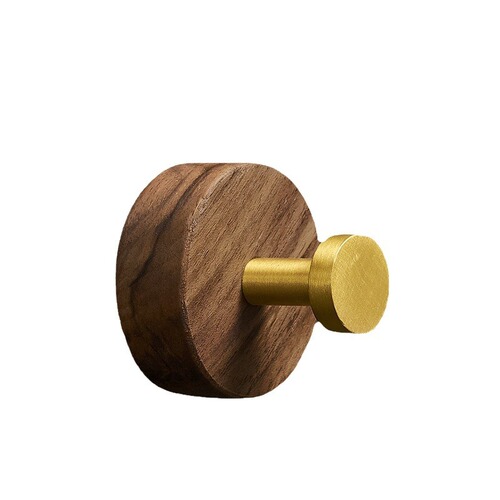 Factory-supplied black walnut solid gold hooks without drilling, hotel bathroom clothing hooks, bedroom garment racks