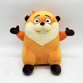 跨境新款 HOPPERS plush 河狸 棕色土拨鼠 毛绒玩具公仔玩偶