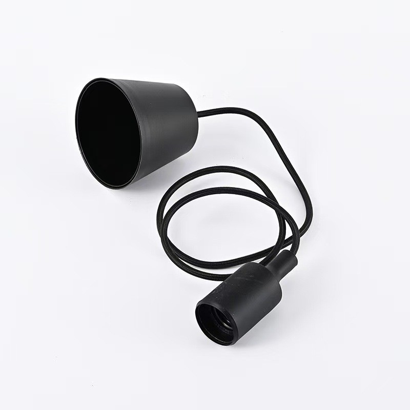 Fábrica transfronteriza venta directa E27 lámpara de lámpara de lámpara de silicona colorida lámpara de lámpara trenzada alambre dormitorio sala de estar bar bar