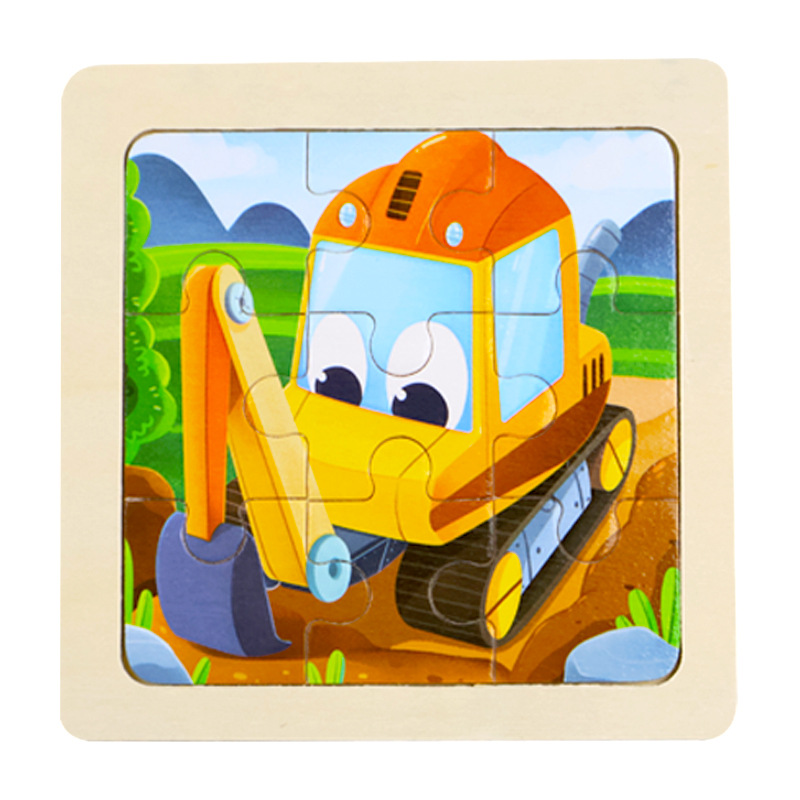 Fábrica directa de niños pequeños 9 piezas de dibujos animados de madera plano rompecabezas puzzle puzzle juguetes de educación temprana para bebés image 21