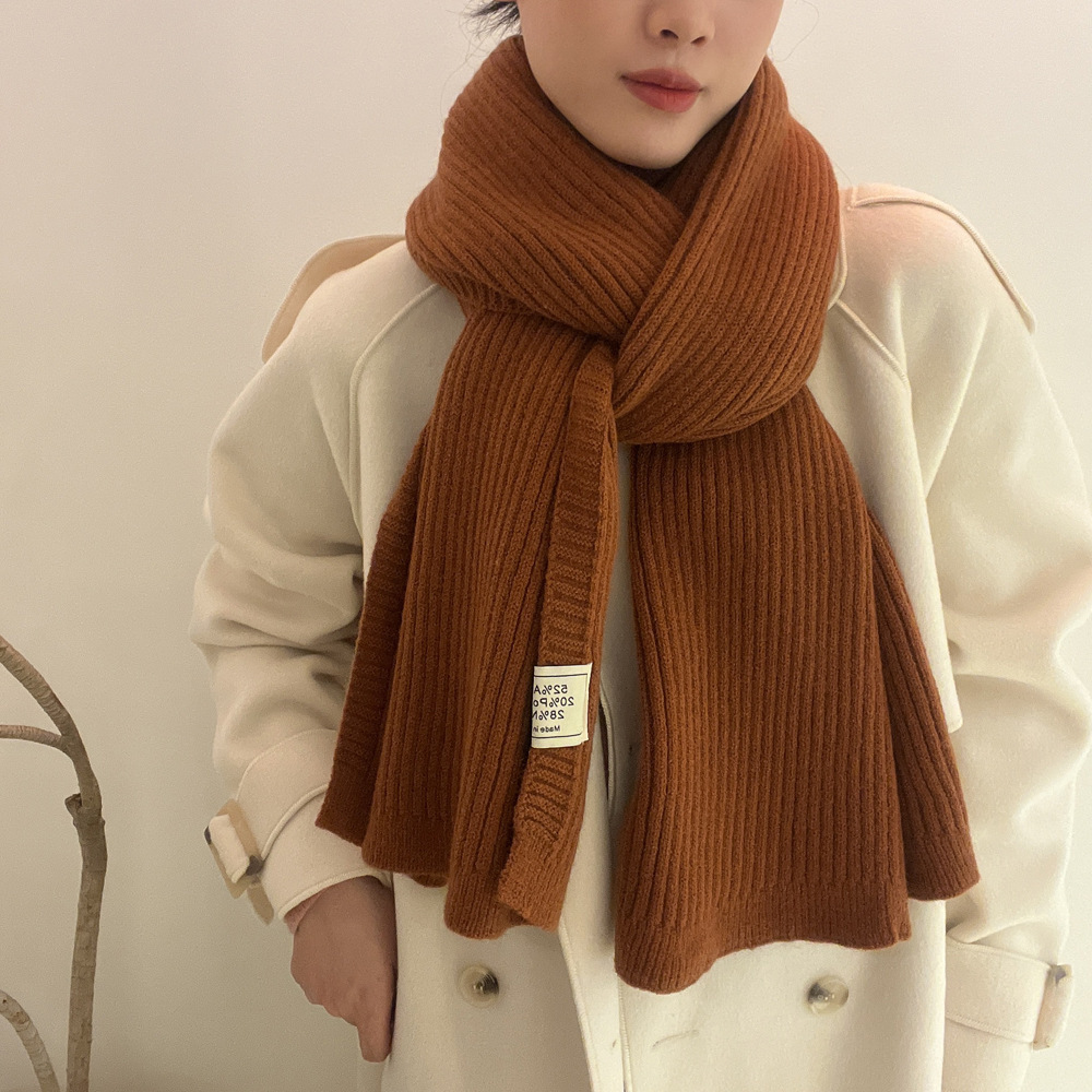 Autunno inverno tinta unita piccolo per la nuova versione coreana da donna, semplice versatile, calda protezione per il collo, sensazione di fascia alta_voghion.com