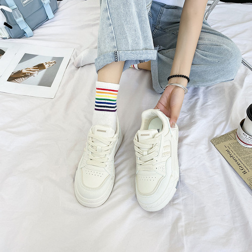 Thick-soled women's shoes  new ins trendy shoes low-top non-slip versatile shoes autumn student casual sports sneakers