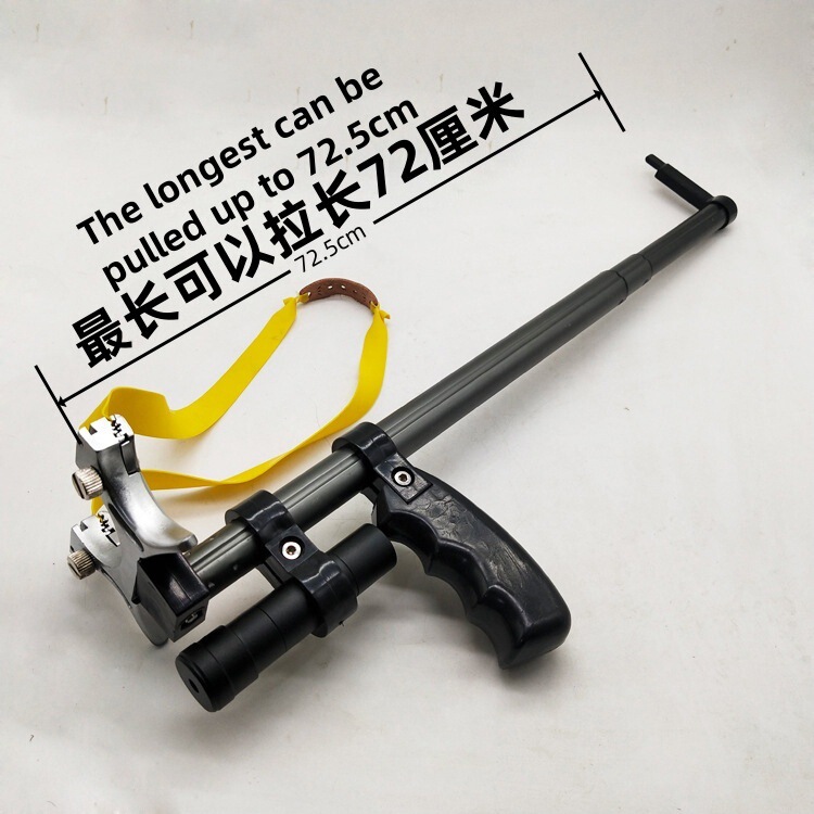 Telescopic Slingshot with Full Set of Extendable Rods, Flat Elastic Band, Quick Press, Outdoor Hunting Competition Infrared Laser Slingshot Rod