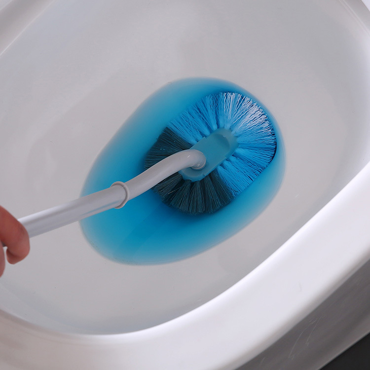 日本式のプラスチックの曲がった長い柄の便器のブラシのトイレの清潔なブラシのトイレの清潔な衛生ブラシの多機能のブラシ|undefined