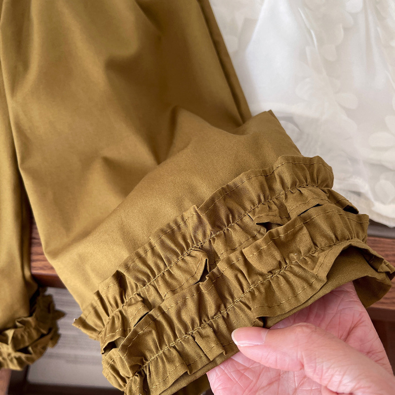 여름 2025 소녀의 입체 꽃잎 민소매 인형 셔츠 세트 달콤한 외국 스타일 공주 조끼 바지 투피스 세트