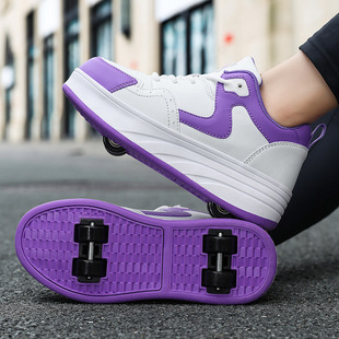 Four-Wheel Roller Shoes for Children, Roller Skates for Boys and Girls, Skate Shoes for Teenagers, Wheel Shoes, Transforming Sneakers, Blast Shoes
