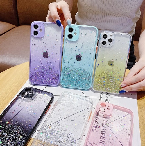 iPhone 15 Case with Eye-Caring Drop Gel and Glitter, 12 Apple 14 Pro Max Protective Cover, New 13 Anti-Slip