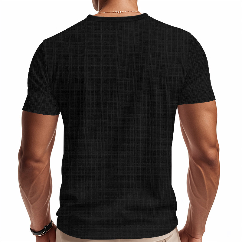 Camiseta hombre lino y bambú cuello en v verano transpirable_voghion.com