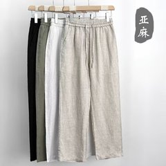 ソースファクトリー綿麻パンツメンズ夏薄手綿麻パンツメンズ麻カジュアルパンツワイドレッグルーズストレートパンツ