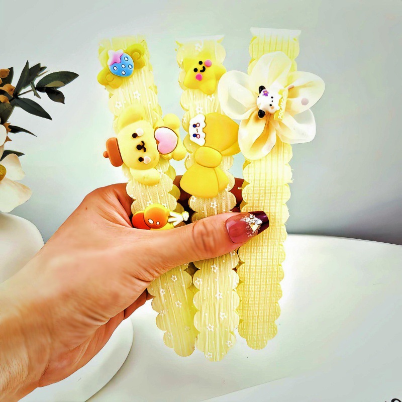 Niños nuevos Koolomi velcro para el cabello chicas coreanas en línea frange pegatinas de cabello rotas pegatinas de dibujos animados bandas de cabello toque