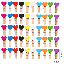 木质夹子可爱彩色爱心木夹幼儿园教室照片挂墙装饰便签麻绳夹套装