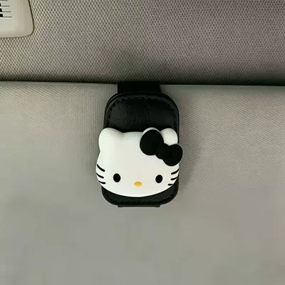 and Cute Receipt Clip — Car Glasses Clip/Bill Clip - black-glasses-clip-black-kt-cat