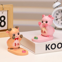 桌面装饰品小摆件幸运小鹿手机支架办公室工位摆件伴手礼女生礼物