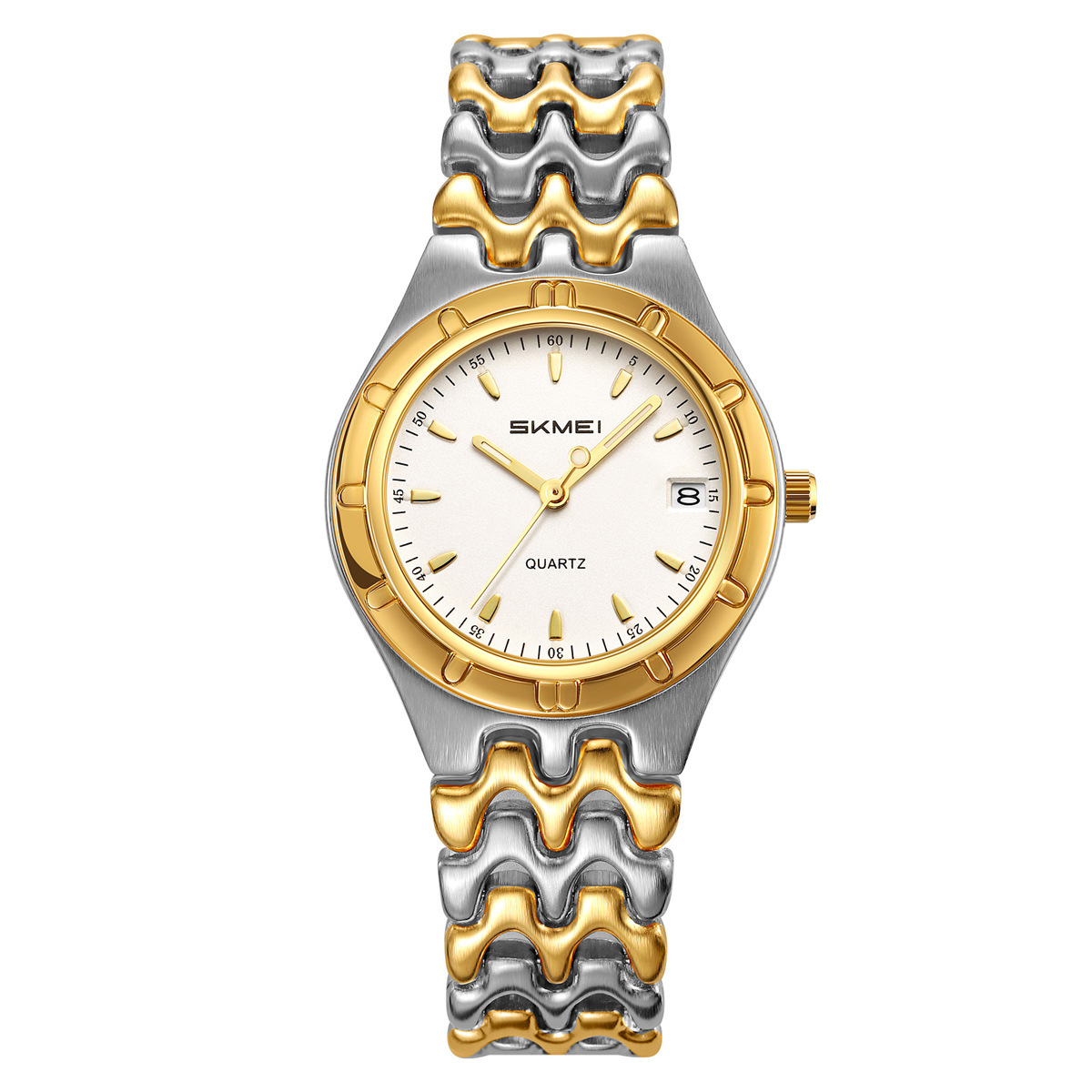 Momento de belleza dama reloj de cuarzo impermeable acero calendario reloj de pulsera lujo ligero de negocios ocio reloj de mujer regalo al contado transfronterizo