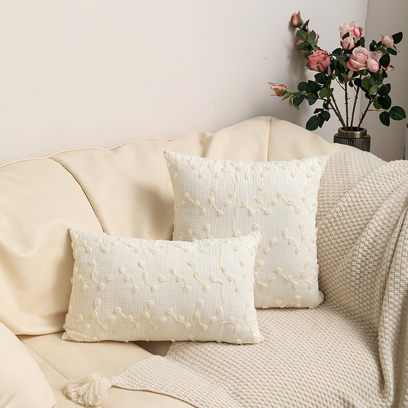 Nuovo bellissimo copricuscino per cuscino con fiore di rosa stereo in pizzo bianco per la stagione delle nozze, decorazione per la casa, copricuscino per divano_voghion.com