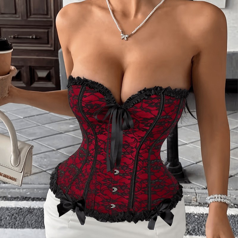Cross-Border Court-Style Shapewear, Mesh Fishbone Corset, Waist-Cinching and Tummy-Tucking Corset