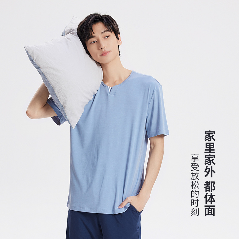 [Delicious Goods] 80 camisetas delgadas de manga corta de primavera y verano modales de doble cara para hombres