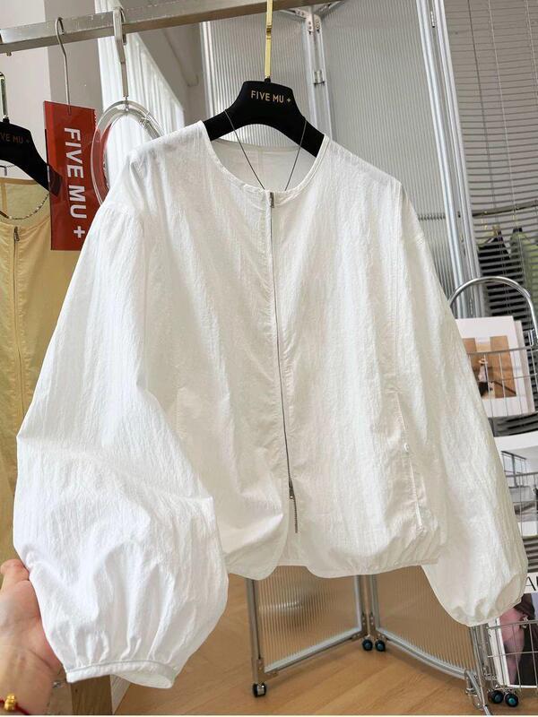 1.0-150kg Plus Size Double Zipper Jacket Short Coat for Women, Summer Thin Style, Loose Casual Fashion Sun Protection Clothing for Plus-Size Women 1.0-150kg Plus Size Double Zipper Jacket Short Coat for Women, Summer Thin Style, Loose Casual Fashion Sun Protection Clothing for Plus-Size Women