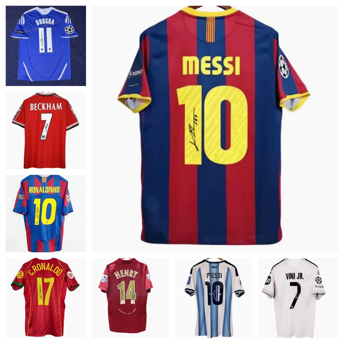 "Manchester Yunayted", Braziliya, "Barselona", Messi, "Real Madrid", 7-raqam, Krishtianu Ronaldu, Ispaniya uchun imzolangan retro futbol formalari (chegaralararo yetkazib berish).