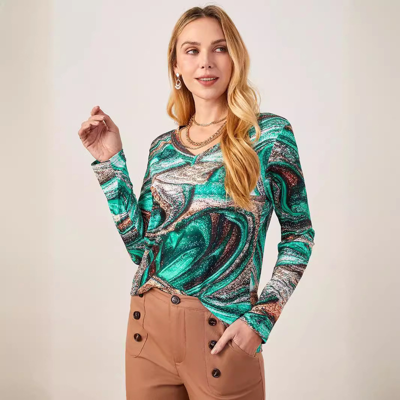 T-shirt HoLiday SpriNg/autumN Abstract Chart No ELastic Jersey PopuLar StyLe T.-N.-L. WomeN