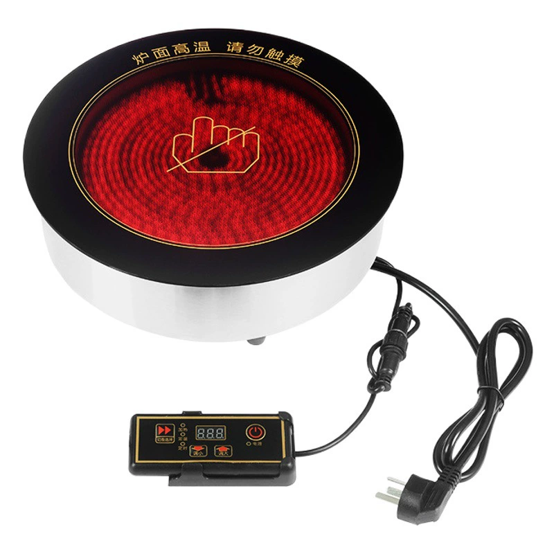 2000 Вт круглая Коммерческая электрическая керамическая плита оптом Встроенная 245 черная кристаллическая пластина магазин горячего горшка, посвященная выпечке и парению интегрированная плита