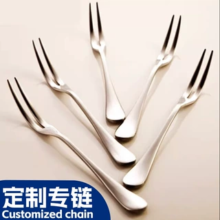加厚不锈钢水果叉月饼刀叉蛋糕叉家用甜品叉酒店用品定制批发