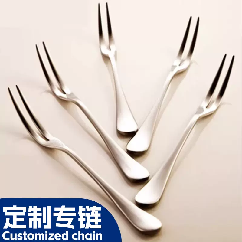 加厚不锈钢水果叉月饼刀叉蛋糕叉家用甜品叉酒店用品定制批发