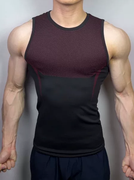 Directly Supplied from the Manufacturer, American-Style Shark Fitness Vest for Men, Seamless Jacquard, Quick-Drying, Breathable, Sports Training Sleeveless T-Shirt