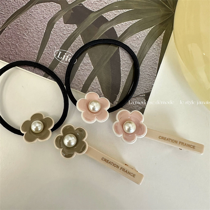 Testa di fiore di perle Fascia per capelli con fiori giapponesi Forcina per capelli Elastico Piccolo copricapo con fiori Corda per capelli elastica alta Fermaglio per capelli Nuovi accessori per capelli_voghion.com