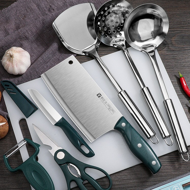 Kit completo de cuchillos de cocina 2 - en - 1 dormitorio cuchillo de cocina tablero de cocina cuchillo de corte doméstico combinación de cuchillo de cocina Yangjiang tablero de corte