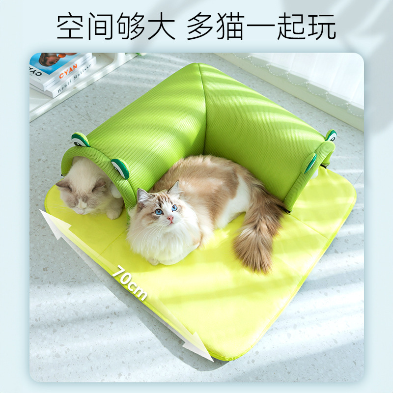 Gato verano ranita lindo túnel de gato alfombra de enfriamiento nido de gato dragón de perforación de tierra juego sueño nido de mascotas al por mayor