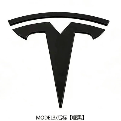 and Rear Emblems, Car logo - rear-label-3y-matte-black-with-arc-87