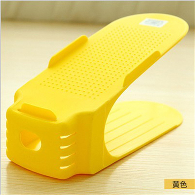Simple multi-funcional creativo integrado de doble capa no ajustable organizador zapato rack de almacenamiento de plástico bricolaje zapato gabinete