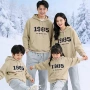 四口连帽春秋款字母爬服