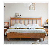 北欧1.8米实木床北美樱桃木卧室家具1.5米日式原木温莎单人双人床