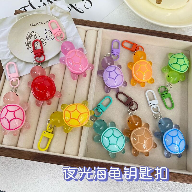 Celebrity-Style Reflective Colorful Turtle Keychain Tiktok Girl Creative Cute Bag Bracelet Earphone Case Pendant