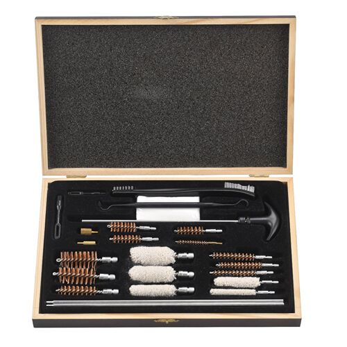 gk08 gun brush with crochet double-headed toothbrush cleaning brush set aluminum box wooden box gun maintenance tool barrel brush
