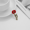 Fashionable design red metal advanced brooch, trend of season, high-quality style