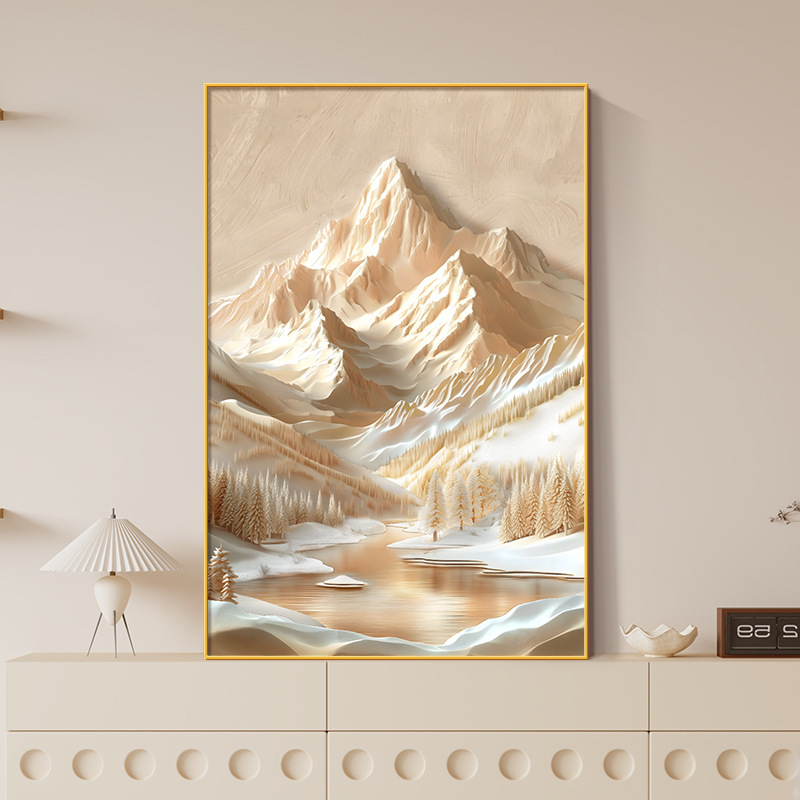 日照金山挂画客厅装饰画现代简约沙发背景画高级感背有靠山玄关画|undefined