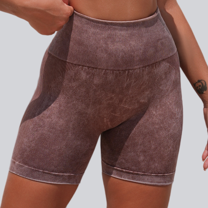 Nuevos pantalones cortos transfronterizos con umbilical abierto, yoga, elevación de cadera, cintura alta, Amazon, ropa de mujer apretada europea y americana, mangas cortas