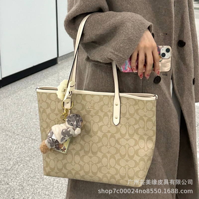 蔻c家新款city 30拉链款手提托特包经典老花大容量单肩斜跨购物袋|undefined