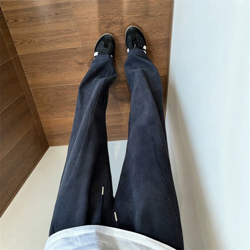 Dark Gray Scale-Patterned Breathable Quick-Dry Pants for Men, Summer Thin American-Style Diagonal-Cut Straight-Leg Flared Pants, Casual Sports Pants Dark Gray Scale-Patterned Breathable Quick-Dry Pants for Men, Summer Thin American-Style Diagonal-Cut Straight-Leg Flared Pants, Casual Sports Pants