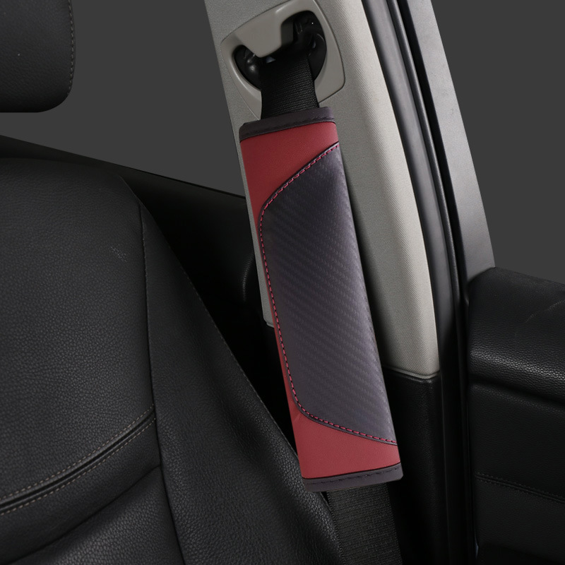 711 Amazon TEMU Explosive Cross-border Leather Embossed Car Seat Belt Shoulder Cover Protective Cover Safety Belt Cover