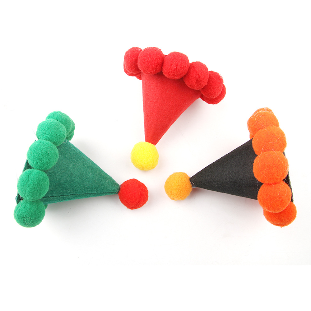 Amazon nuevo sombrero ajustable para mascotas gato vestido de pelota de peluche sombrero de Navidad vestido al por mayor