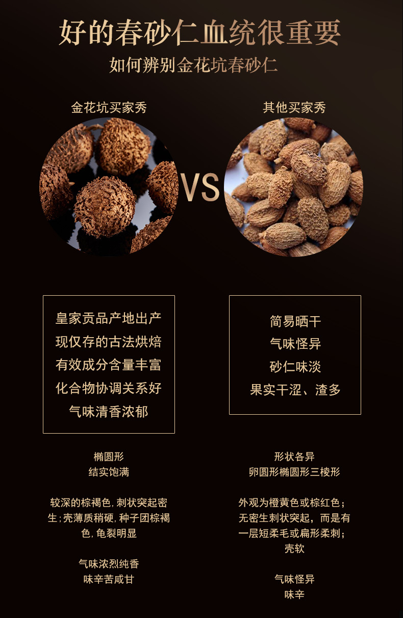 Yangchun Amomum Sha Ren 50g Premium Dried Amomum villosum Fruit for TCM Cooking and Decoction quality and texture