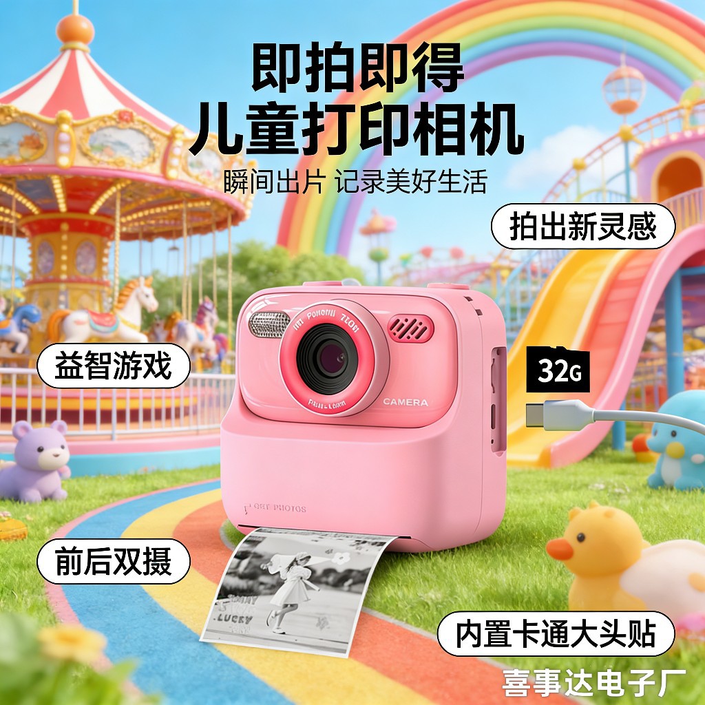 Cross-Border Printable Photo Instant Camera P79 Children's Camera That Can Take Pictures and Automatically Prints Photos Directly