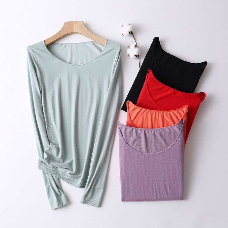 Women's Autumn Clothes and Autumn Pants Autumn and Winter Thin Round Neck Warm Tops Slim Bottoming Shirts Seamless Three Seconds Extremely Heat Bottoming Tops Women's Autumn Clothes and Autumn Pants Autumn and Winter Thin Round Neck Warm Tops Slim Bottoming Shirts Seamless Three Seconds Extremely Heat Bottoming Tops