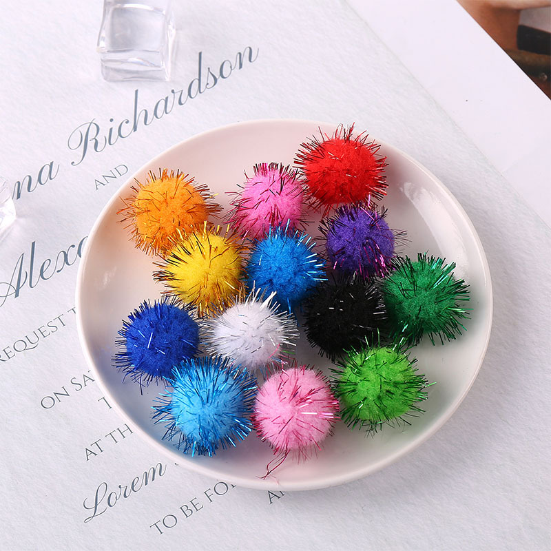 Colorful Gold Flax Ball PP Gold Wire Plush Ball Christmas Children DIY Handmade Fashion Accessory Parts Factory Wholesale